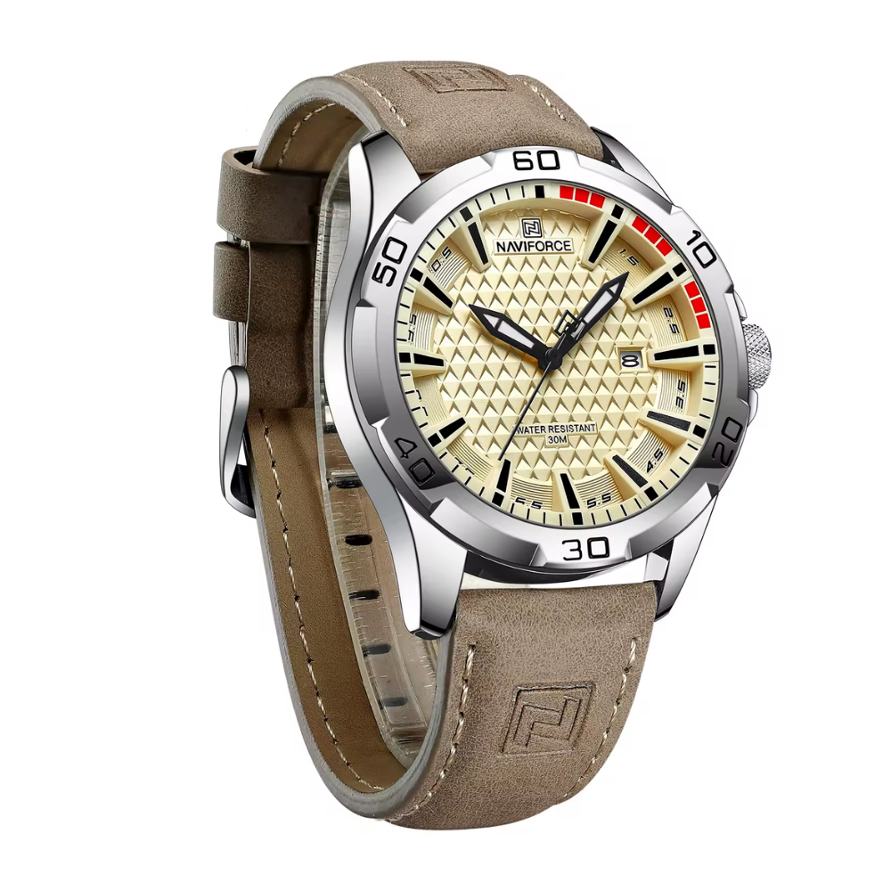 Relógio Naviforce Couro Marrom Masculino Premium - foto 3