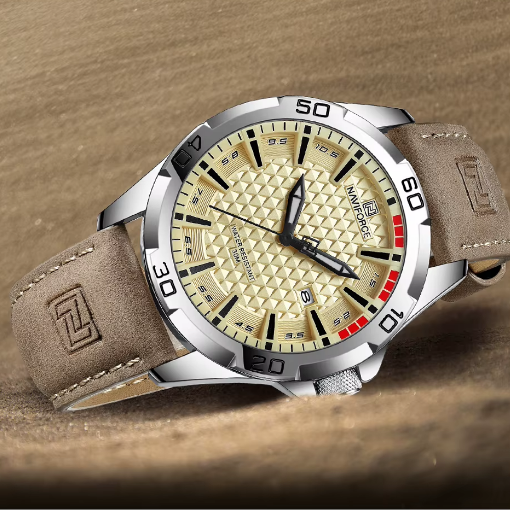 Relógio Naviforce Couro Marrom Masculino Premium - foto 5