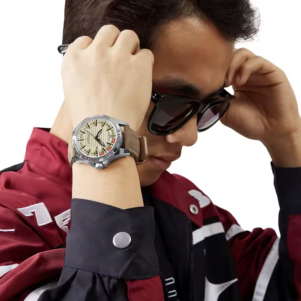 Relógio Naviforce Couro Marrom Masculino Premium - foto 2