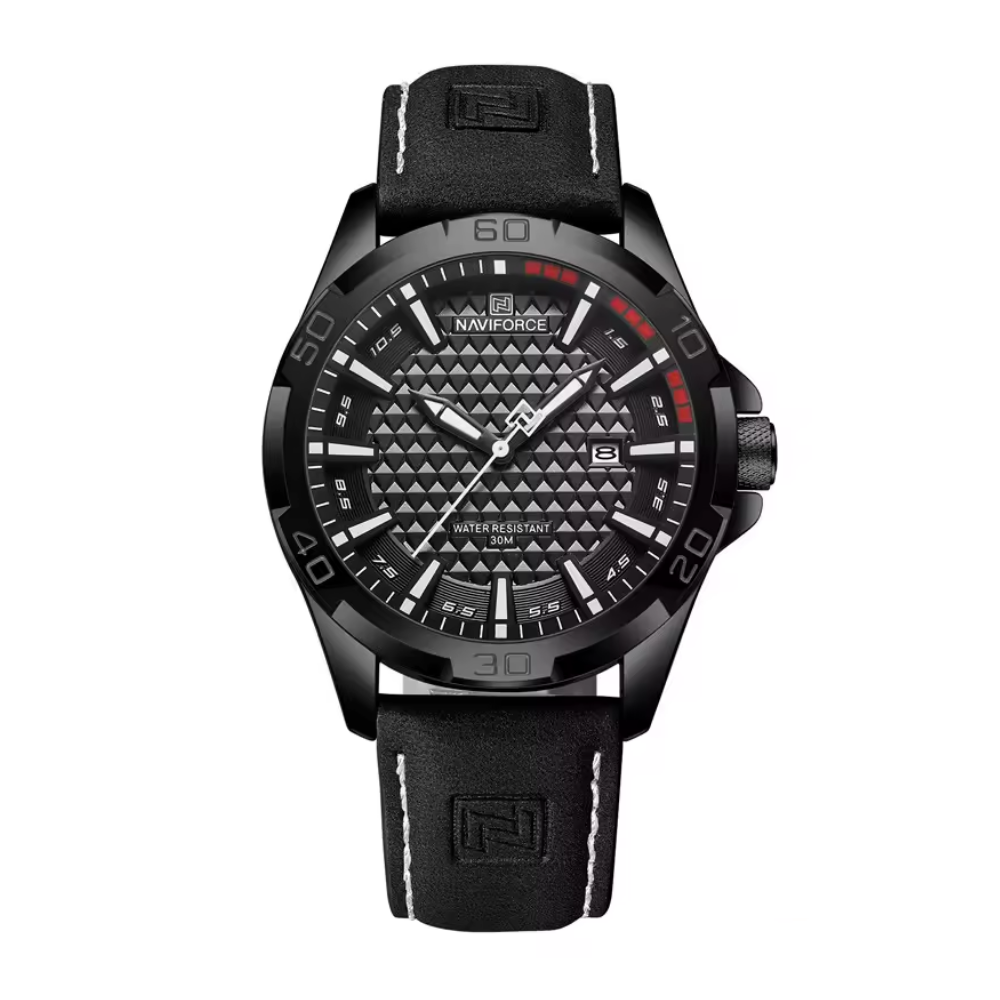 Relógio Naviforce Couro Preto Masculino Premium - foto principal