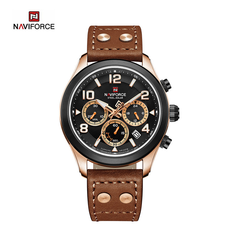 Relógio Naviforce Chrono Edition Couro Masculino Premium - foto 5
