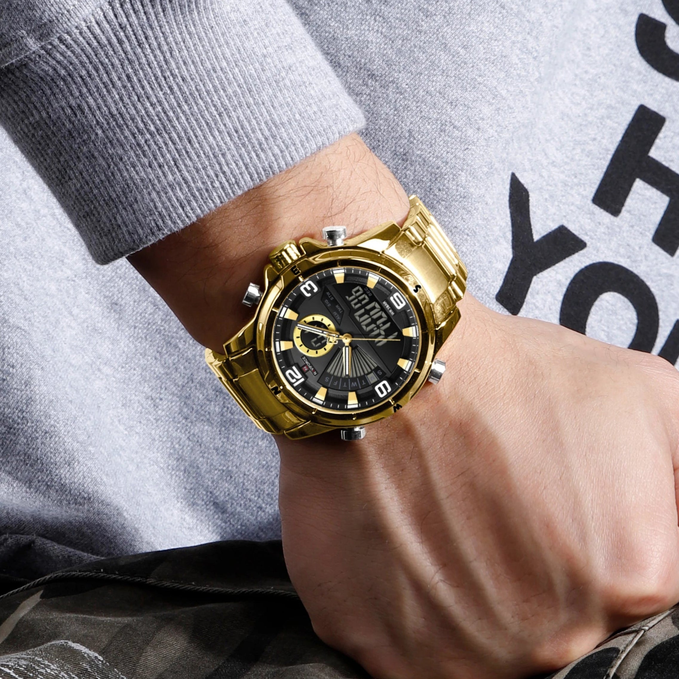 Relógio Naviforce NF9257 Dourado e Preto Masculino Premium NF9257 - foto 3