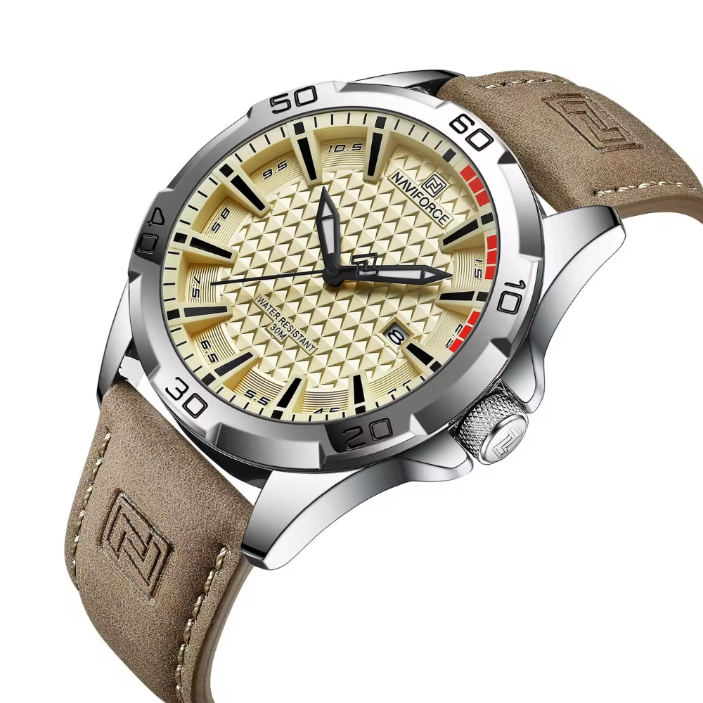 Relógio Naviforce Couro Marrom Masculino Premium - foto 4