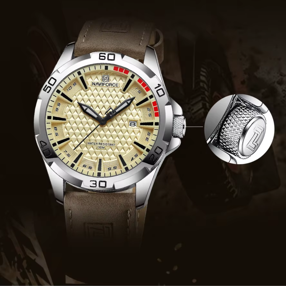 Relógio Naviforce Couro Marrom Masculino Premium - foto 7