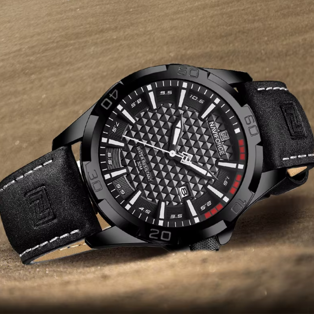 Relógio Naviforce Couro Preto Masculino Premium - foto 2