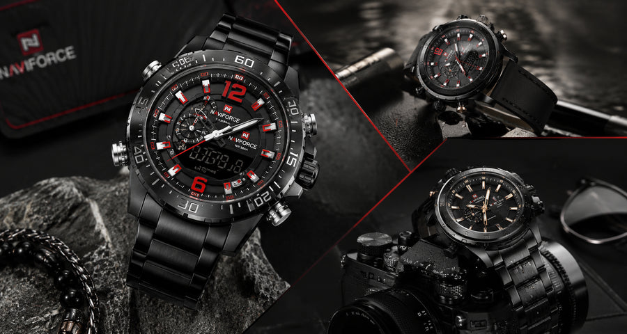 Relógio masculino Naviforce premium com acabamento resistente