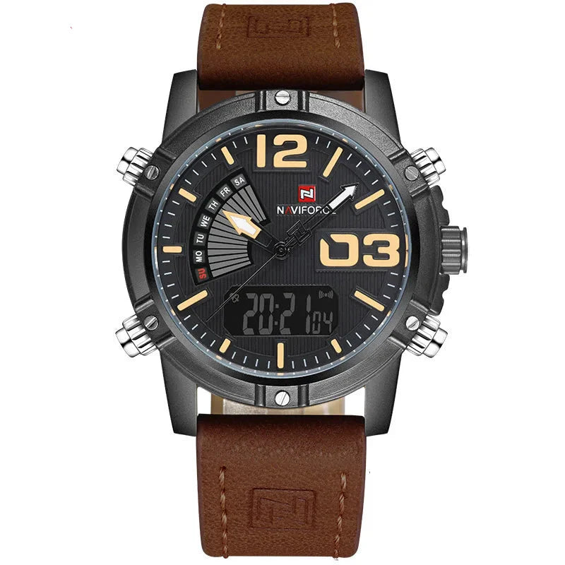 Relógio Naviforce NF9095 Preto e Cinza Masculino Premium NF9095 - foto 2