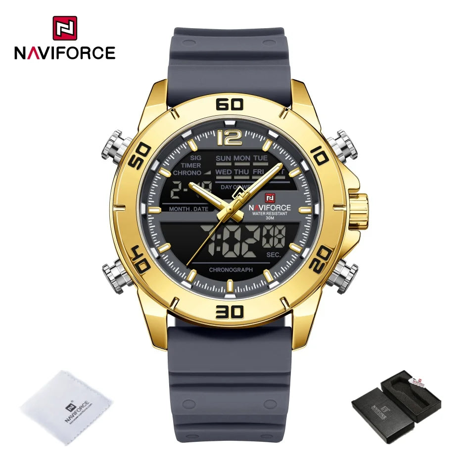 Relógio Naviforce NF9253T Dourado e Cinza Masculino Premium NF9253T - foto principal
