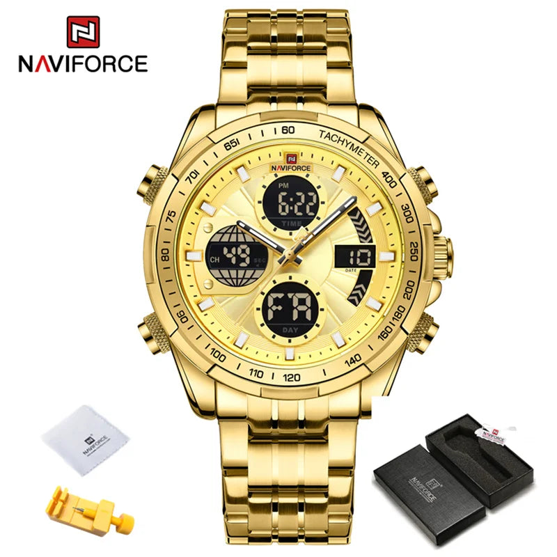 Relógio Naviforce NF9197 Dourado Masculino Premium NF9197 - foto principal